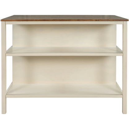 Topmax Solid Wood Rustic 45 Stationary Kitchen Island