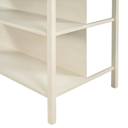 Topmax Solid Wood Rustic 45 Stationary Kitchen Island