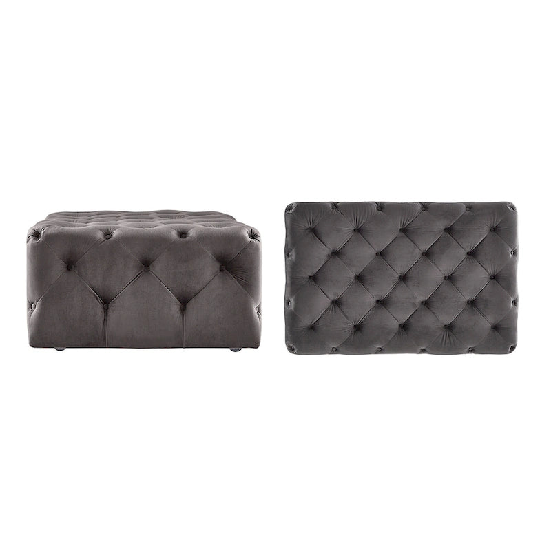 Gdansk Rectangular Tufted Ottoman with Casters