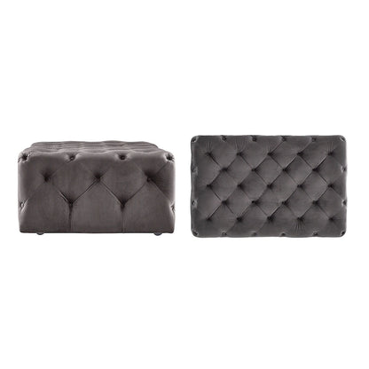 Gdansk Rectangular Tufted Ottoman with Casters
