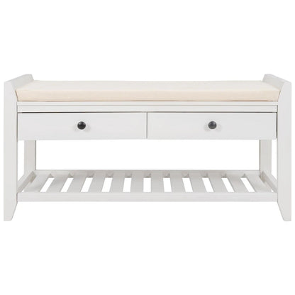 Merax Multipurpose Storage Bench Shoe Rack with Cushioned Seat and Drawers