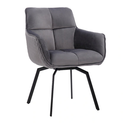 Velvet Swivel Accent Chair with Metal Legs - Single Seat