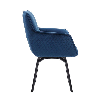 Velvet Swivel Accent Chair with Metal Legs - Single Seat