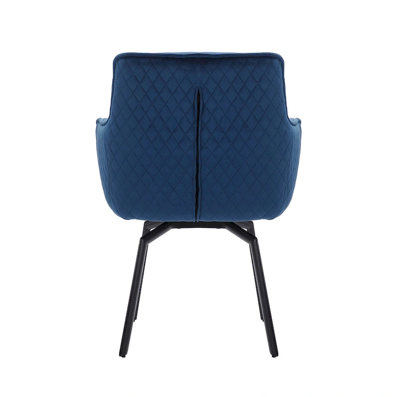 Velvet Swivel Accent Chair with Metal Legs - Single Seat