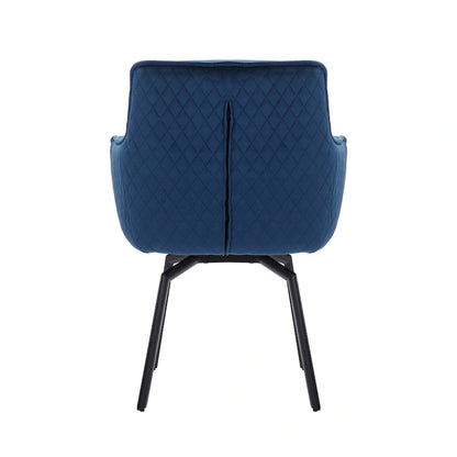 Velvet Swivel Accent Chair with Metal Legs - Single Seat