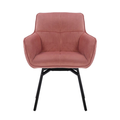Velvet Swivel Accent Chair with Metal Legs - Single Seat