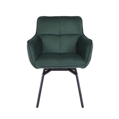 Velvet Swivel Accent Chair with Metal Legs - Single Seat
