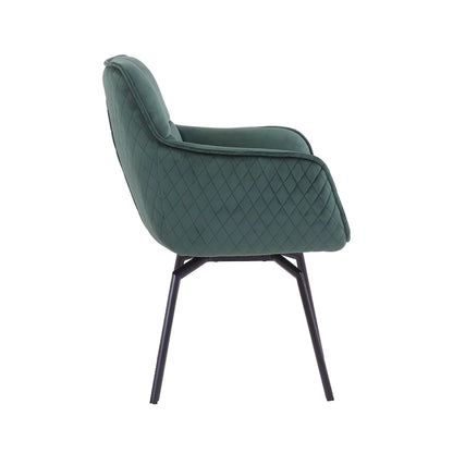 Velvet Swivel Accent Chair with Metal Legs - Single Seat