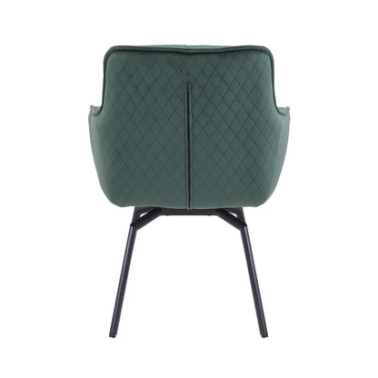 Velvet Swivel Accent Chair with Metal Legs - Single Seat