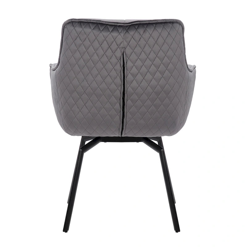 Velvet Swivel Accent Chair with Metal Legs - Single Seat