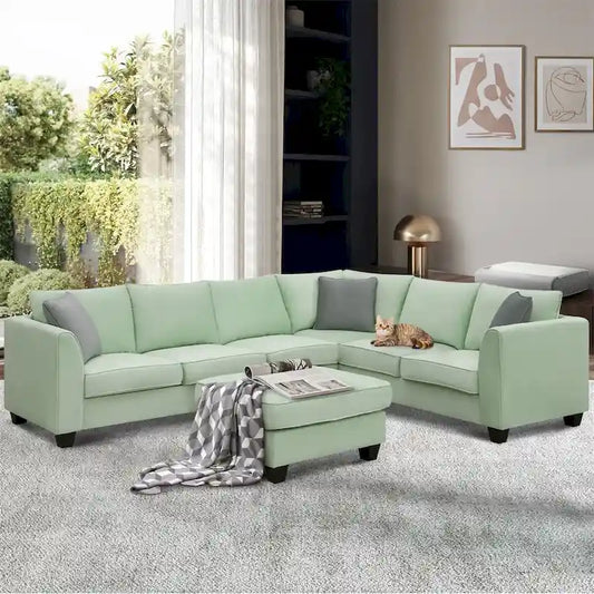 Merax 112*87  Sectional Sofa Couches Living Room Sets 7 Seats Modular Sectional Sofa