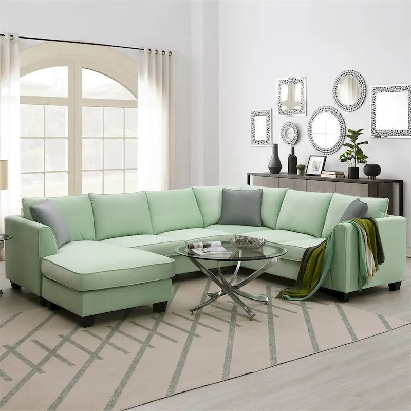 Merax 112*87  Sectional Sofa Couches Living Room Sets 7 Seats Modular Sectional Sofa