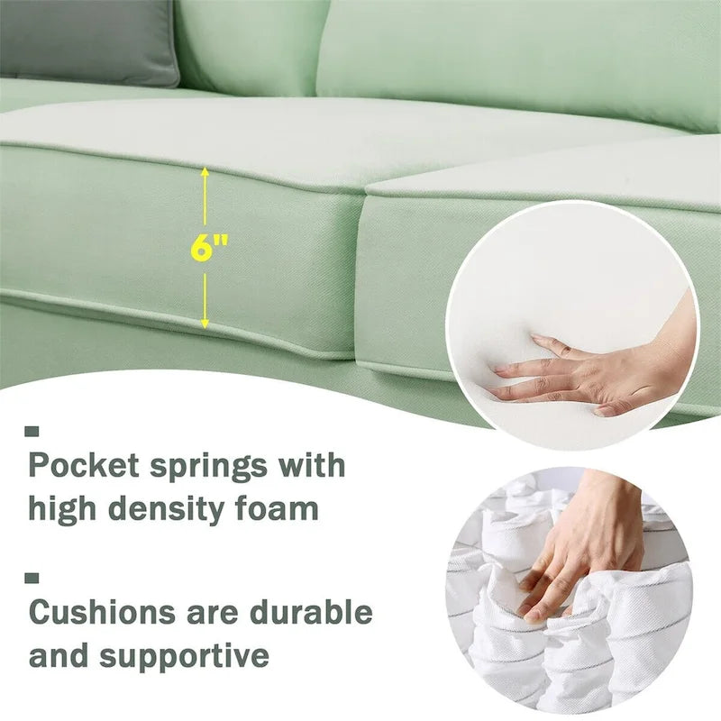 Merax 112*87  Sectional Sofa Couches Living Room Sets 7 Seats Modular Sectional Sofa