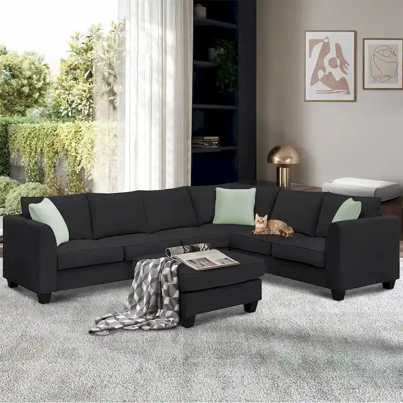 Merax 112*87  Sectional Sofa Couches Living Room Sets 7 Seats Modular Sectional Sofa