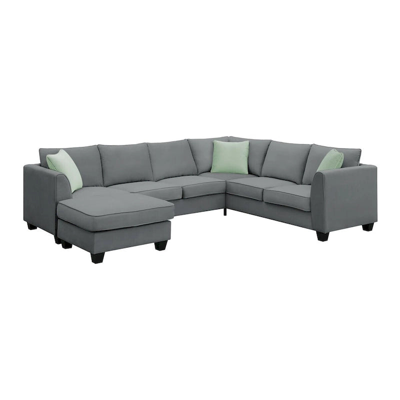 Merax 112*87  Sectional Sofa Couches Living Room Sets 7 Seats Modular Sectional Sofa