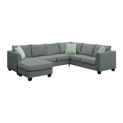 Merax 112*87  Sectional Sofa Couches Living Room Sets 7 Seats Modular Sectional Sofa
