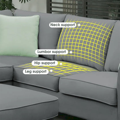 Merax 112*87  Sectional Sofa Couches Living Room Sets 7 Seats Modular Sectional Sofa