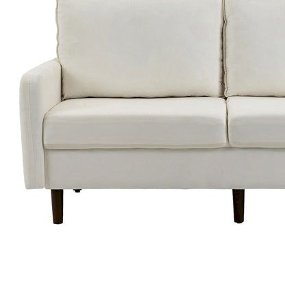 2 Pices Velvet Loveseat Wood Legs Sofa