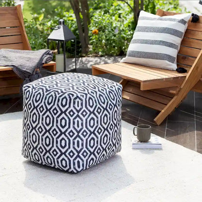 Jani Zuma Indoor/Outdoor 18  x 18  Square Pouf Ottoman