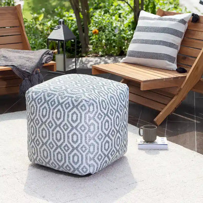 Jani Zuma Indoor/Outdoor 18  x 18  Square Pouf Ottoman