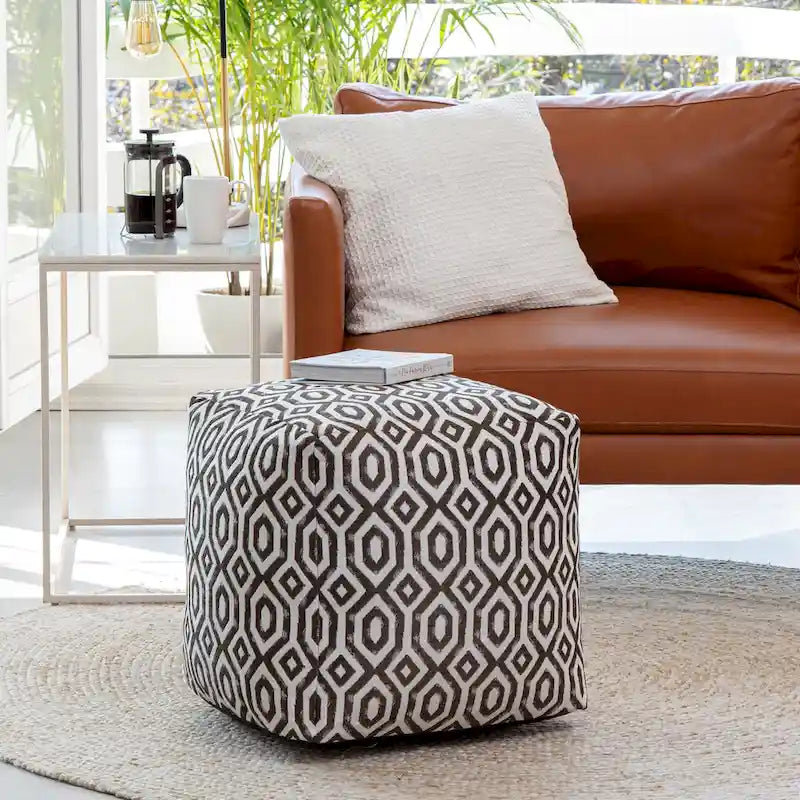 Jani Zuma Indoor/Outdoor 18  x 18  Square Pouf Ottoman