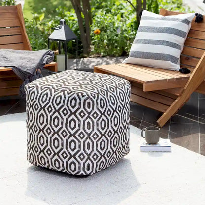 Jani Zuma Indoor/Outdoor 18  x 18  Square Pouf Ottoman