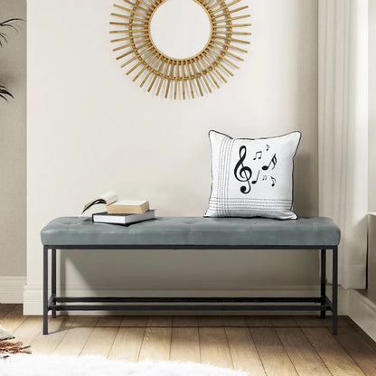 Horst 50 in.W Contemporary Upholstered Bench with Metal Legs by HULALA HOME