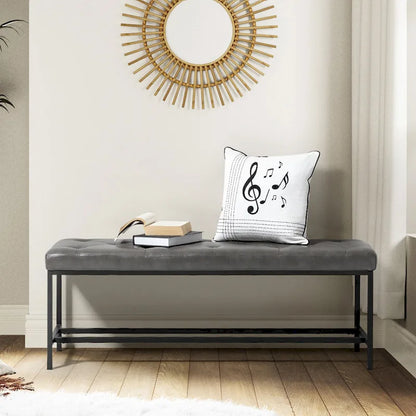 Horst 50 in.W Contemporary Upholstered Bench with Metal Legs by HULALA HOME
