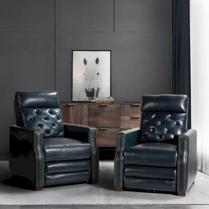 Alina 31.50 Wide Genuine Leather Power Recliner with USB Port, Set of 2