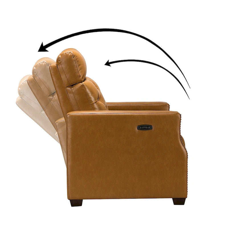 Alina 31.50 Wide Genuine Leather Power Recliner with USB Port, Set of 2