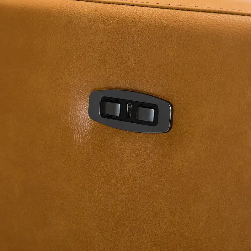 Alina 31.50 Wide Genuine Leather Power Recliner with USB Port, Set of 2