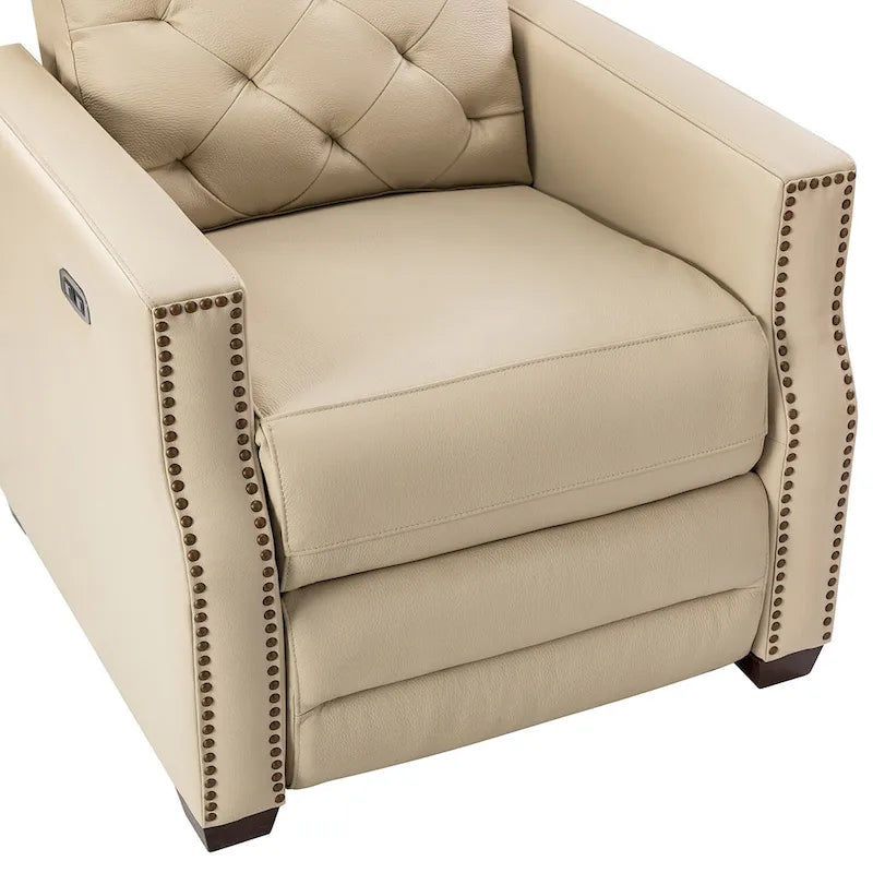 Alina 31.50 Wide Genuine Leather Power Recliner with USB Port, Set of 2