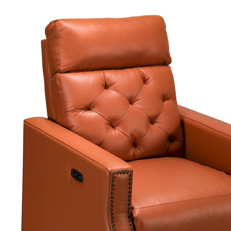 Alina 31.50 Wide Genuine Leather Power Recliner with USB Port, Set of 2