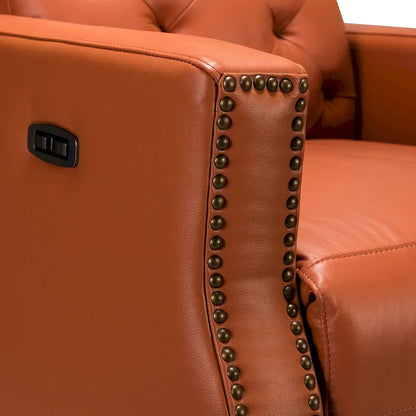 Alina 31.50 Wide Genuine Leather Power Recliner with USB Port, Set of 2