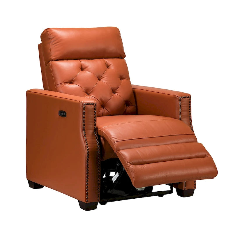 Alina 31.50 Wide Genuine Leather Power Recliner with USB Port, Set of 2