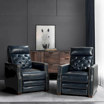 Alina 31.50 Wide Genuine Leather Power Recliner with USB Port, Set of 2