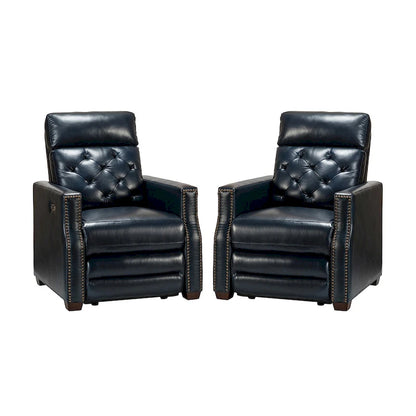 Alina 31.50 Wide Genuine Leather Power Recliner with USB Port, Set of 2