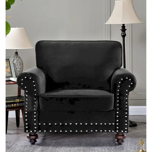 Suffield Velvet Nailhead Armchair
