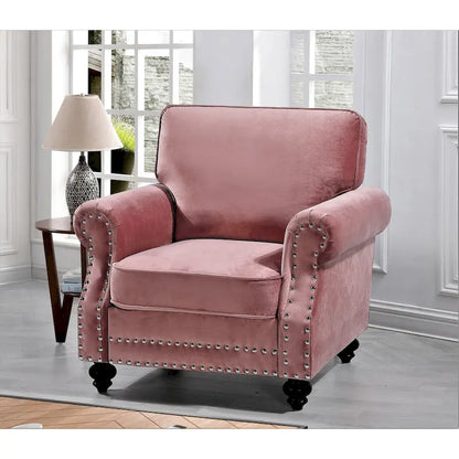 Suffield Velvet Nailhead Armchair