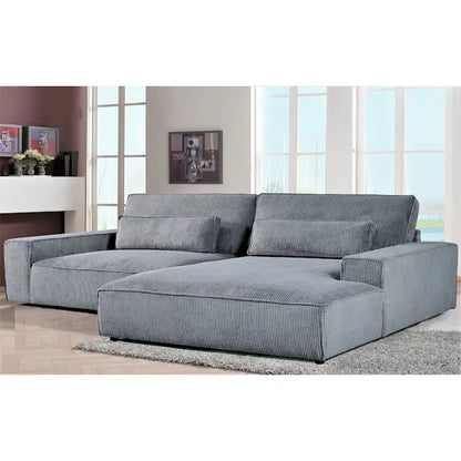 Oversized Corduroy Sectional Sofa - 2-Piece, Wood Frame