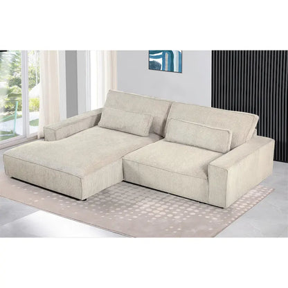 Oversized Corduroy Sectional Sofa - 2-Piece, Wood Frame