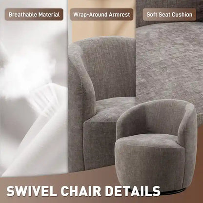 Ouyessir Accent Upholstered Round Velvet 360 Degree Swivel Sofa Chairs