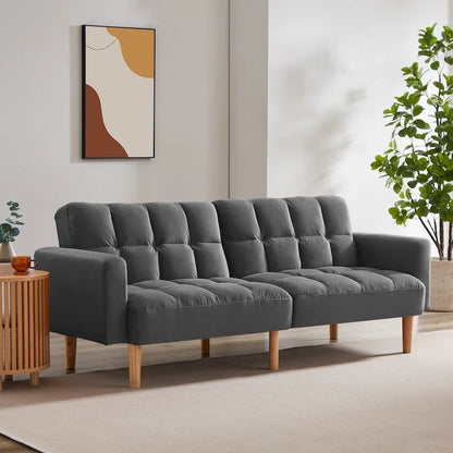 VANOMi 79.52 W Modern Velvet Convertible Sofa For Guest Room Living Room