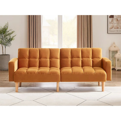 VANOMi 79.52 W Modern Velvet Convertible Sofa For Guest Room Living Room