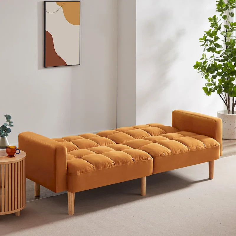 VANOMi 79.52 W Modern Velvet Convertible Sofa For Guest Room Living Room