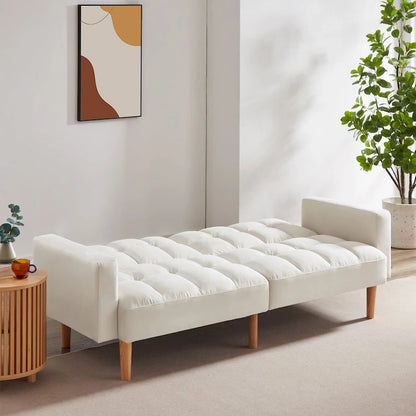 VANOMi 79.52 W Modern Velvet Convertible Sofa For Guest Room Living Room