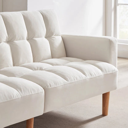VANOMi 79.52 W Modern Velvet Convertible Sofa For Guest Room Living Room
