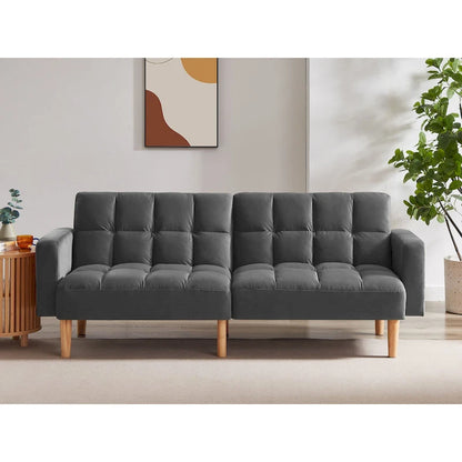 VANOMi 79.52 W Modern Velvet Convertible Sofa For Guest Room Living Room