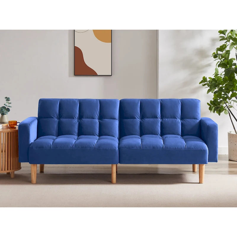 VANOMi 79.52 W Modern Velvet Convertible Sofa For Guest Room Living Room