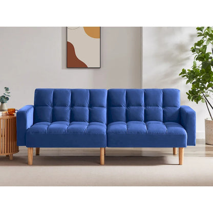 VANOMi 79.52 W Modern Velvet Convertible Sofa For Guest Room Living Room